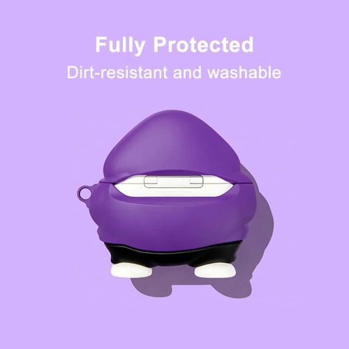 Cute Case Cover Compatible with AirPods Pro with Carabiner Keychain Hook,Funny Kawaii 3D Soft Silicone