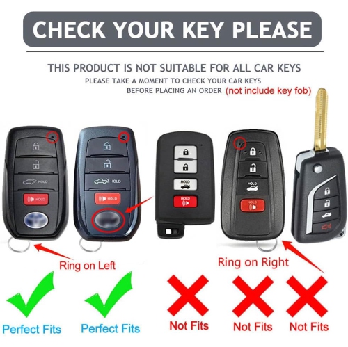 for Toyota Key Fob Cover with Keychain, for Grand Highlander Camry Corolla Cross Crown Prius Venza Tundra Sequoia Land
