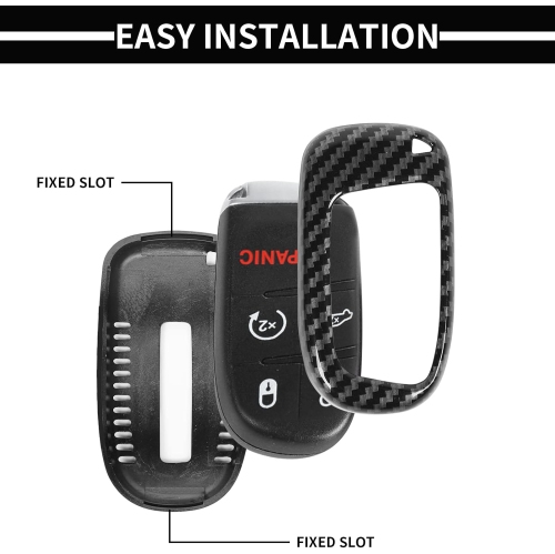 for Dodge Key Fob Cover Case for 2015-2024+ Dodge Charger Challenger 200 300 Journey Durango Grand Caravan