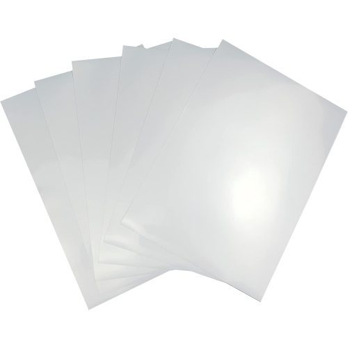 20 feuilles de papier autocollant en vinyle blanc lustré imprimable feuilles auto-adhésives 8,5 x 11&nbsp;po papier autocollant étanche à séchage