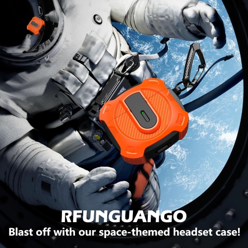 for AirPods 3 Generation case, 2024 New Space-Themed Protective case. Compatible with Airpods 3, [Orange]