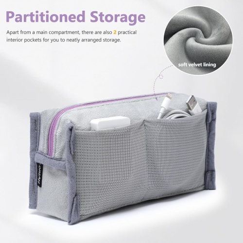 Portable Electronics Organizer Bag, Carrying Case for Cellphone Charger Power Bank Cords Stylus Pens Mouse