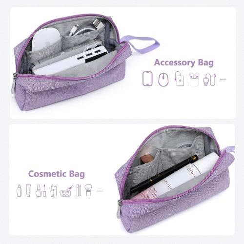 Portable Electronics Organizer Bag, Carrying Case for Cellphone Charger Power Bank Cords Stylus Pens Mouse