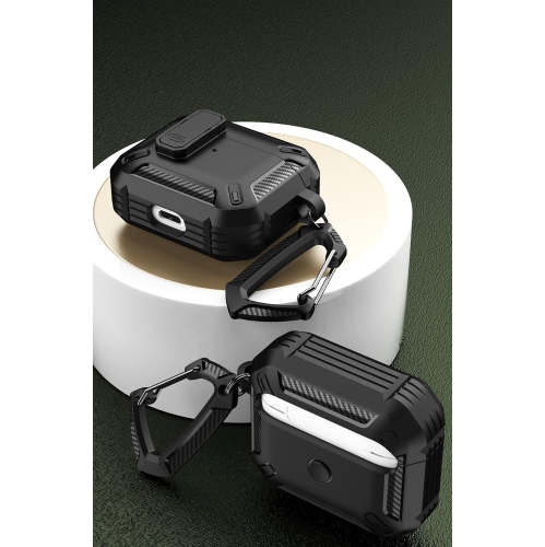 Cover Compatible with AirPods 3rd Generation, PC + TPU Protective Case with Hook Compatible for AirPods 3,