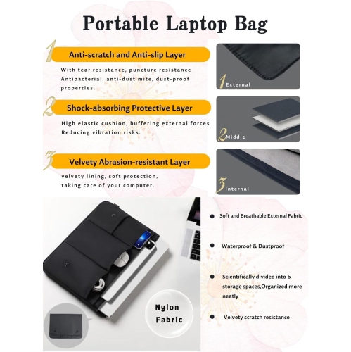 Latop Sleeve Bag 13 inch Waterproof Dustproof Protective Case Notebook Tablet Laptop Cover Case with Inner