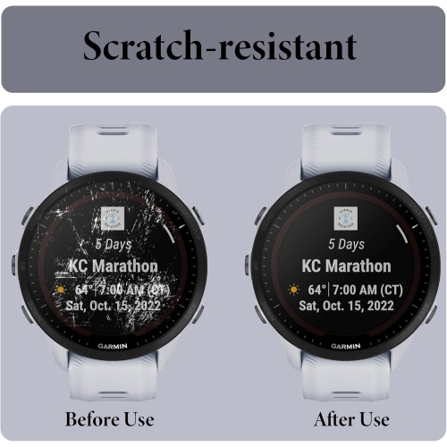 Screen Protector for Garmin Forerunner 955/Forerunner 955 Solar, [3 Pack] HD Clear 3D Curved Anti-Scratch PET