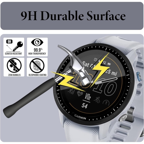 Screen Protector for Garmin Forerunner 955/Forerunner 955 Solar, [3 Pack] HD Clear 3D Curved Anti-Scratch PET