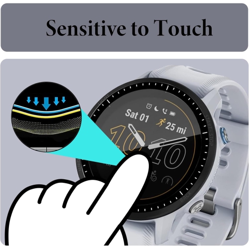 Screen Protector for Garmin Forerunner 955/Forerunner 955 Solar, [3 Pack] HD Clear 3D Curved Anti-Scratch PET