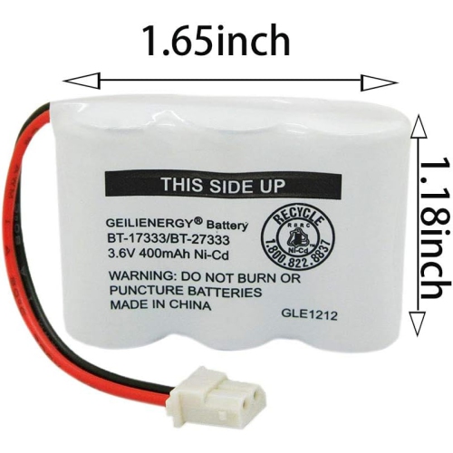 BT-17333 BT-27333 Handset Telephone Rechargeable y 2/3AA 3.6V NI-CD Cordless Phone y Compatible