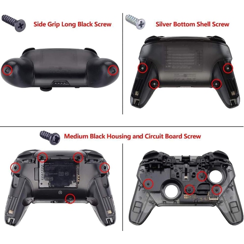 Dark Grayish Violet Faceplate Backplate Handles for Nintendo Switch Pro Controller, Soft Touch DIY