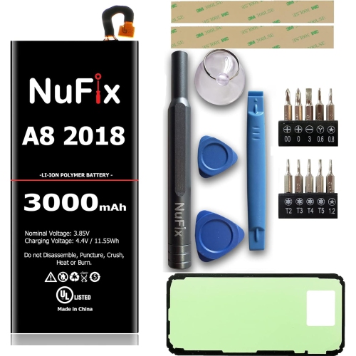 NUFIX  Y Replacement for Samsung A8 2018 3000Mah Compatible Replacement Y Eb-Ba530Abe Eb-Ba530Aba Sm-A530F