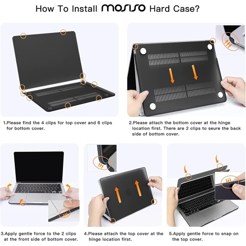 Compatible with MacBook Air 13 inch Case 2024 2023 2022 M3 A3113 M2 A2681 Touch ID, Hard Case&Keyboard