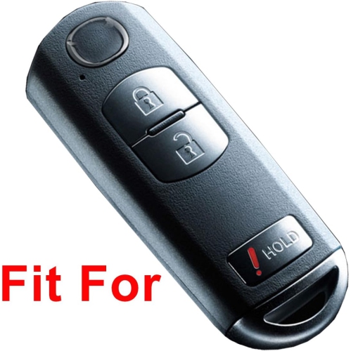 WAZSKE13D01 3Btn Smart Key Fob Remote Covers Case Holder Jacket for 2016 2017 2018 2019 Mazda 3 CX3 CX5 CX7