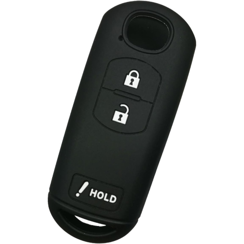 WAZSKE13D01 3Btn Smart Key Fob Remote Covers Case Holder Jacket for 2016 2017 2018 2019 Mazda 3 CX3 CX5 CX7