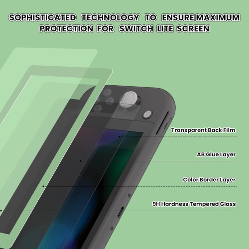 2 Pack Matcha Green Border Transparent HD Clear Saver Protector Film, Tempered Gl Screen Protector