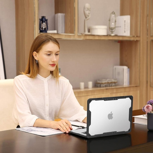 Compatible with MacBook Air 15 inch Case 2023 2024 M3 A3114 M2 A2941 Touch ID, Symmetric Geometric Heavy Duty