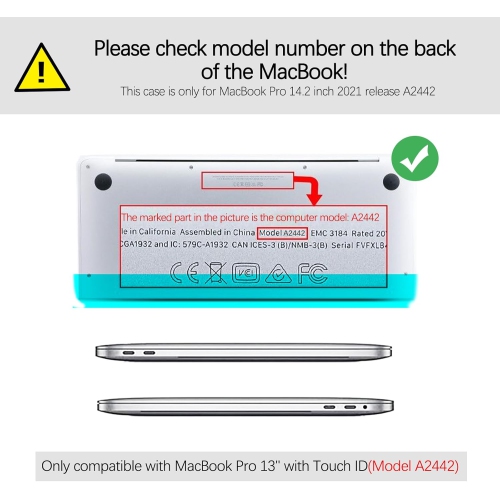 Compatible with MacBook Pro 14 inch Cover, 2022 2021 Release A2442 M1 Pro M1 Max A2779 with Keyboard Cover
