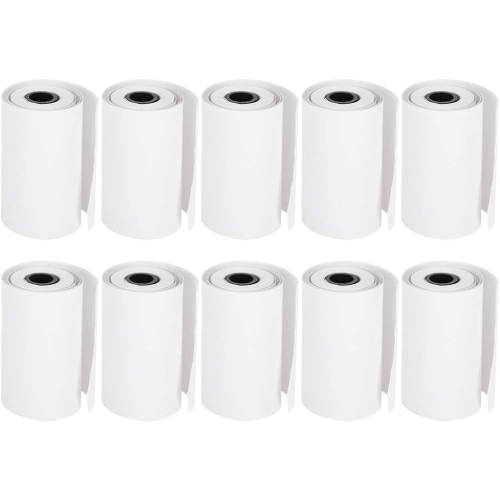 Image 1 of 5.. 10 Roll Thermal Paper, Black on White, Thermal Printer Paper for Bluetooth Pocket Printer, 6M Length for Each Roll,