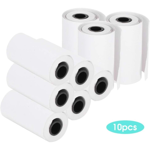 10 Roll Thermal Paper, Black on White, Thermal Printer Paper for Bluetooth Pocket Printer, 6M Length for Each Roll,