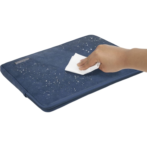 RAINYEAR 15.6 Inch Laptop Sleeve Protective Case PU Suede Leather Zipper Padded Cover Water Resistant Carrying Bag