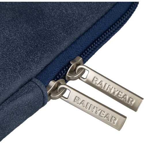 RAINYEAR 15.6 Inch Laptop Sleeve Protective Case PU Suede Leather Zipper Padded Cover Water Resistant Carrying Bag