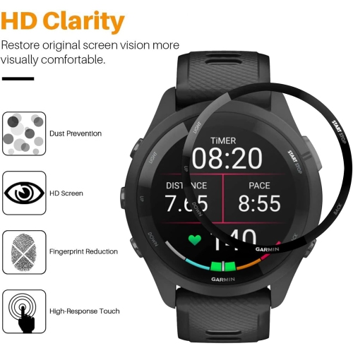 [3 Pack] Screen Protector for Garmin Forerunner 265 Tempered Gl, Anti-Scratch High Definition