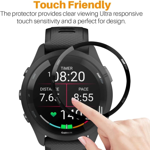 [3 Pack] Screen Protector for Garmin Forerunner 265 Tempered Gl, Anti-Scratch High Definition