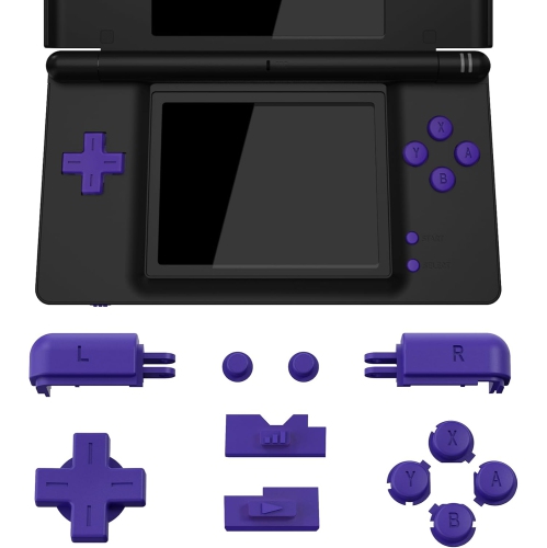 Purple Replacement Full Set Buttons for Nintendo DS Lite Handheld Console, Custom D-pad A B X Y Start