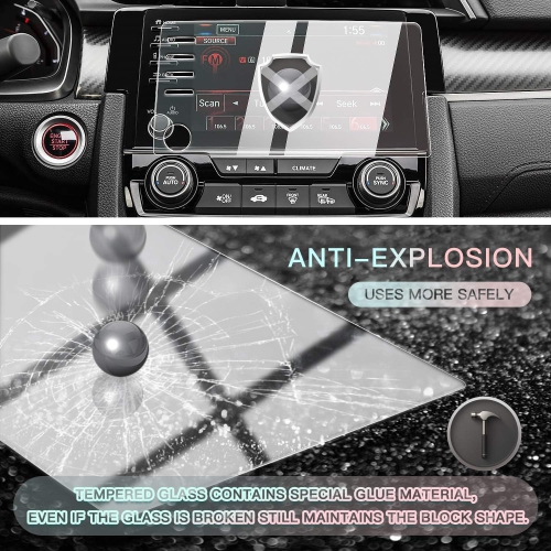 Gl Screen Protector for Civic 2020 2019: Car Navigation Display Touch Screen Protector for 2019+ Civic LX EX