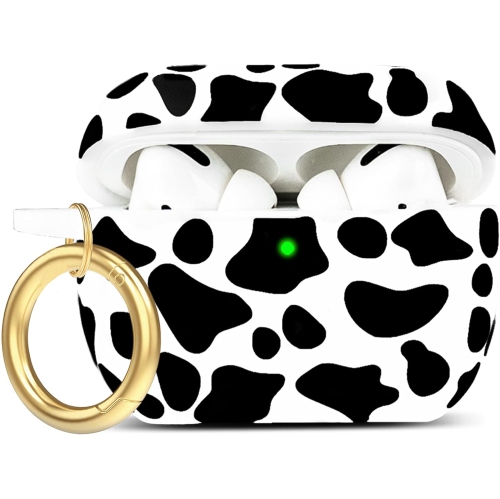 Cow Silicone Airpods Pro Case 2019, Soft Case Cover Flexible for iPod Pro Case Floral Print Cover for Women
