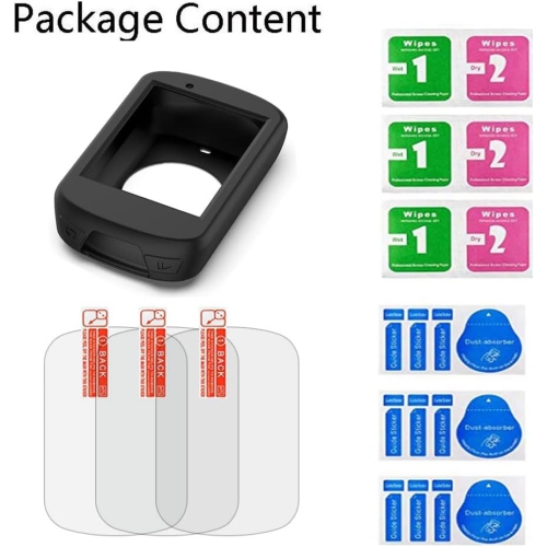 Screen Protector and Silicone Case Cover for Garmin Edge 830 Gps,Tempered Gl Film Anti-Scratch High