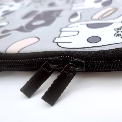 13-15 Inch Gray Cats Print Laptop Sleeve Case/Water-Resistant Neoprene Notebook Computer Pocket Tablet Briefcase