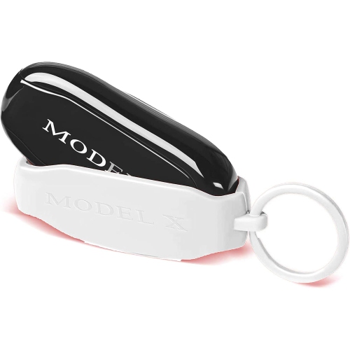 for WHITE Tesla MODEL X Skin Cover Keychain Remote Key Fob Key Chain Accessory Smart Key Protective Protector Case