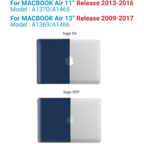 Compatible with MacBook Air 11 Inch Case Model A1370 A1465, Soft Touch Hard Shell Case with Keyboard