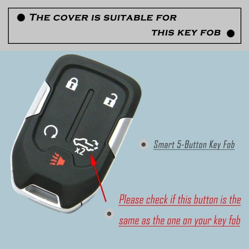 2PCS Silicone Smart Key Fob Case Cover for 2022 2021 2020 2019 Chevy Silverado and GMC Sierra 1500 2500HD