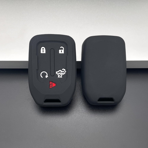 2PCS Silicone Smart Key Fob Case Cover for 2022 2021 2020 2019 Chevy Silverado and GMC Sierra 1500 2500HD