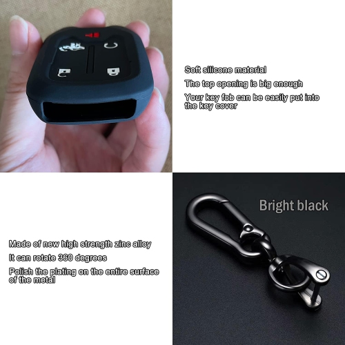 2PCS Silicone Smart Key Fob Case Cover for 2022 2021 2020 2019 Chevy Silverado and GMC Sierra 1500 2500HD