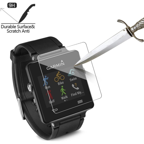 (Pack of 4) Tempered Gl Screen Protector for Garmin Vivoactive, [0.3mm 2.5D High Definition 9H] Premium Clear
