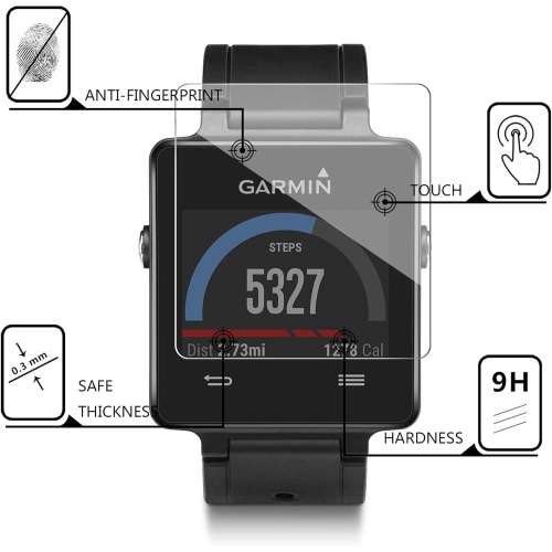 (Pack of 4) Tempered Gl Screen Protector for Garmin Vivoactive, [0.3mm 2.5D High Definition 9H] Premium Clear