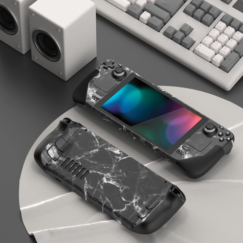 Ensemble complet de décalcomanies protectrices pour Steam Deck LCD, revêtement en vinyle pour Steam Deck O - Noir