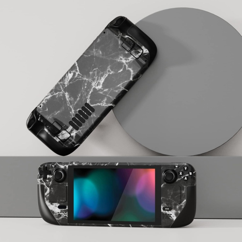 Ensemble complet de décalcomanies protectrices pour Steam Deck LCD, revêtement en vinyle pour Steam Deck O - Noir