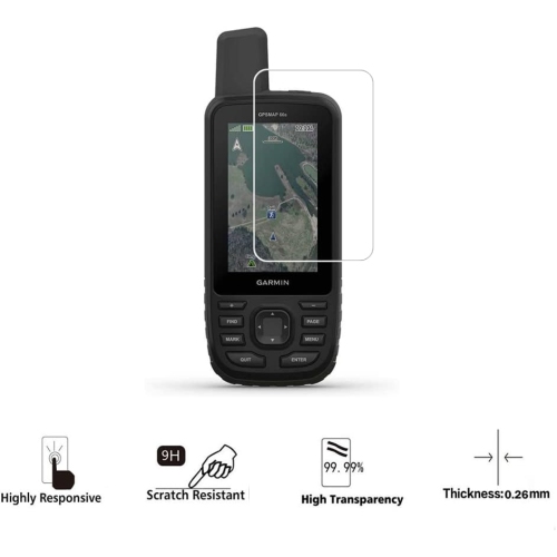Protecteur d'écran Zshion Compatible avec Garmin GPSMAP 66i 66s 66ᵉʳ 66sr,9H Dureté Pellicule protectrice en verre trempé