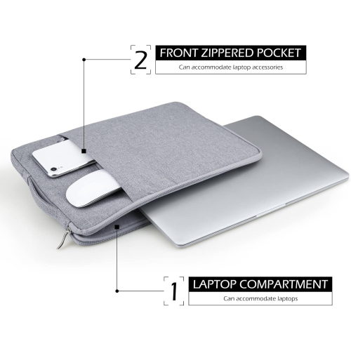 aYoung 11 Inch Laptop Sleeve Case Slim Waterproof Carrying Bag with Front Pocket Retractable Handle for 11.6 Inch