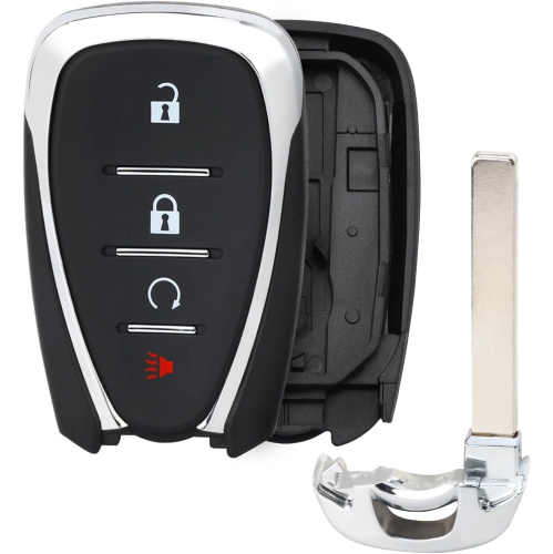 Keyles Entry Car Key Fob Case Shell Cover Replacement with Uncut Emergency Key 4-Buttons for Chevrolet Cruze