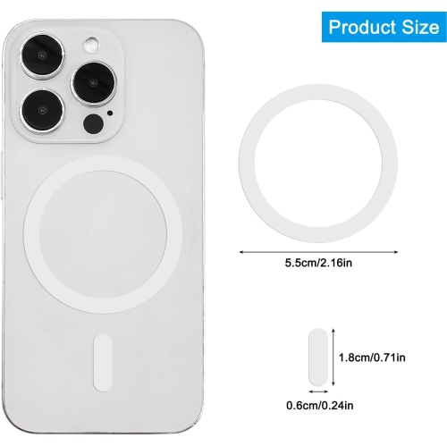 6 Pack Universal Metal Rings Sticker Compatible with MagSafe Magnetic Charger iPhone 13 12 Pro Mini Max,