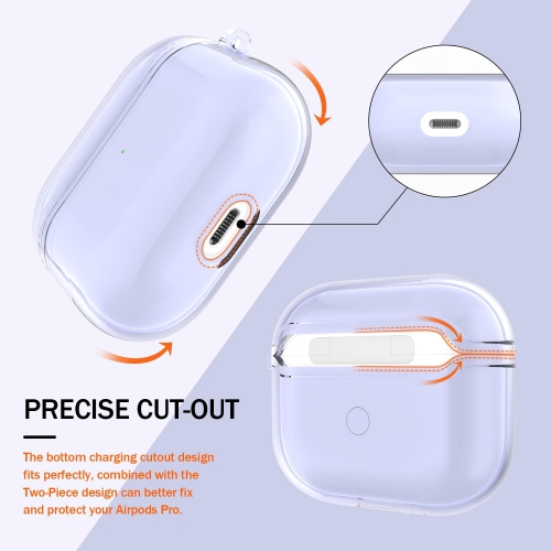 for Airpods Pro Generation Case Cover, Clear Soft TPU Transparent Military Grade Shockproof Protective Case