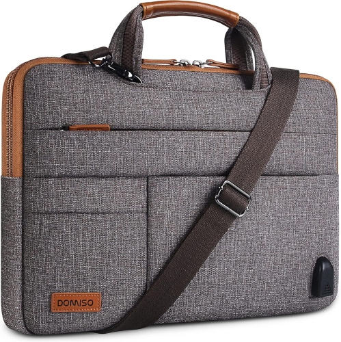 10 Inch Multi-Functional Laptop Sleeve Business Briefcase Messenger Bag with USB Charging Port for 10.1-10.5