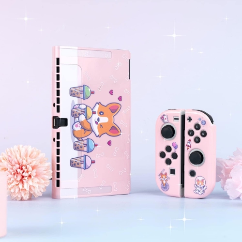 Dog Boba Case | Cute Kawaii Dog Bubble Tea Pastel Corgi Animal Cover | Dockable Snap on Shell Compatible