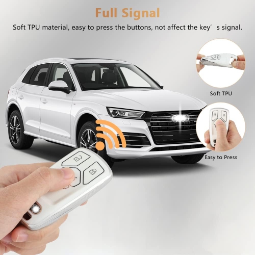 TPU Key Fob Cover for Audi Accessories White Gold Car Keys Case Shell Protector for Audi A4 A5 Q5 Q7 RS5 SQ5 S4