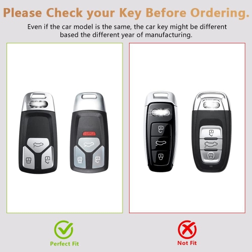 TPU Key Fob Cover for Audi Accessories White Gold Car Keys Case Shell Protector for Audi A4 A5 Q5 Q7 RS5 SQ5 S4